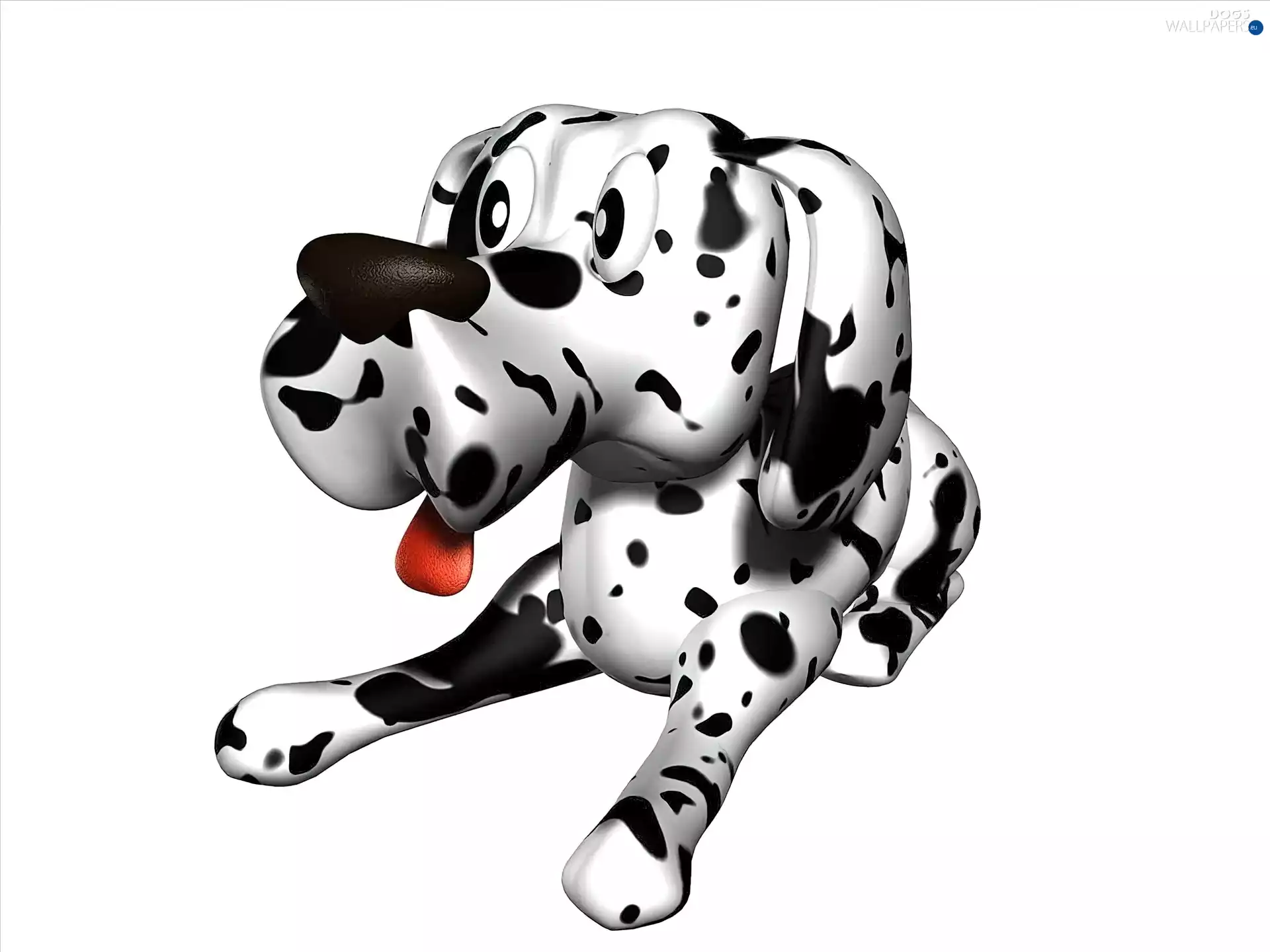 3D, dog, Dalmatian