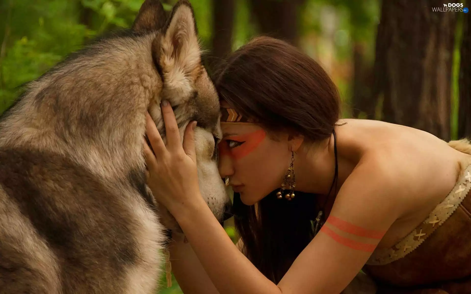 Women, Siberian Husky