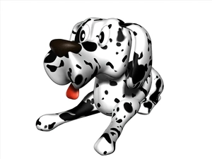 3D, dog, Dalmatian