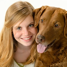 friendship, dog, smiling, girl